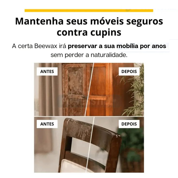Polimento de móveis, cera de abelha, à prova d'água